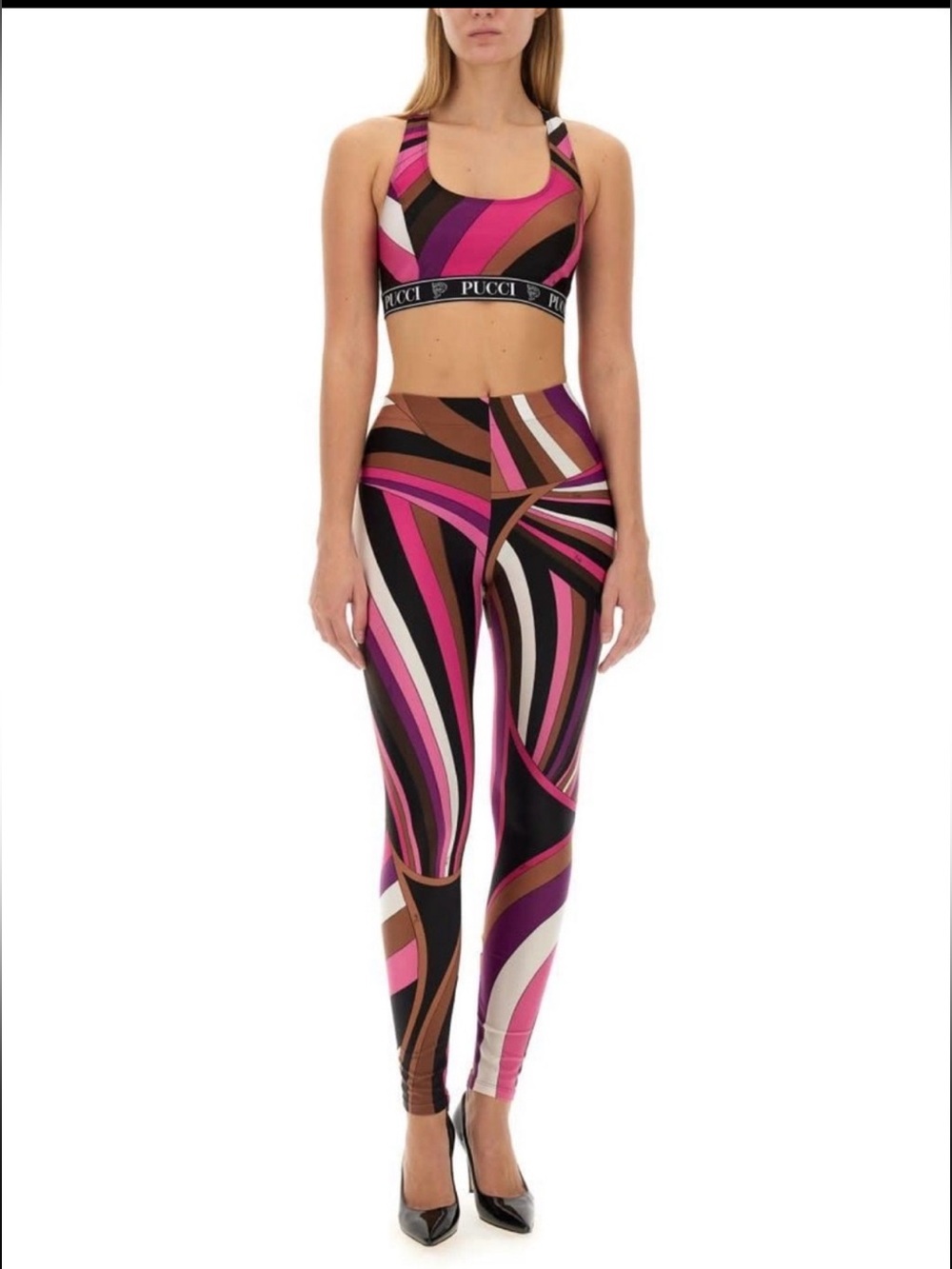 Pink Multi-Stripe High-Rise Leggings